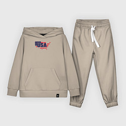 Костюм хлопковый детский Map USA, цвет: миндальный