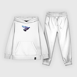 Костюм хлопковый детский Голубь с ночным городом внутри, цвет: белый