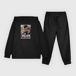 Костюм хлопковый детский Cool tiger - punks not dead, цвет: черный