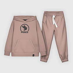 Костюм хлопковый детский Peace bird, цвет: пыльно-розовый