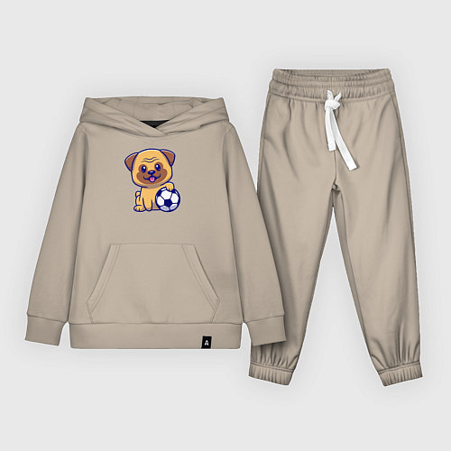 Детский костюм Бульдог футболист / Миндальный – фото 1