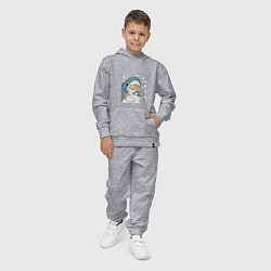 Костюм хлопковый детский Котик-акула, цвет: меланж — фото 2