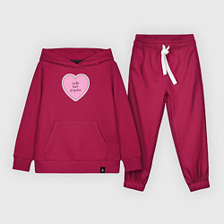 Костюм хлопковый детский Cute but psycho pink heart, цвет: маджента