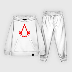 Костюм хлопковый детский Red logo of assassins, цвет: белый