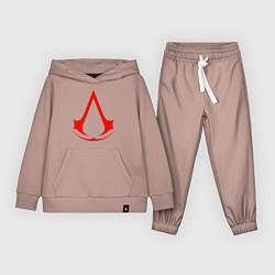 Костюм хлопковый детский Red logo of assassins, цвет: пыльно-розовый