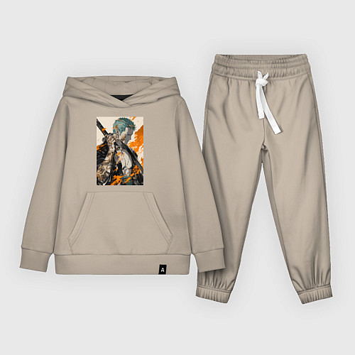 Детский костюм Ван-Пис Зоро Ророноа фехтовальщик / Миндальный – фото 1