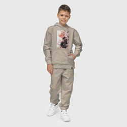 Костюм хлопковый детский Моя геройская академия Кацуки Бакуго причуда, цвет: миндальный — фото 2