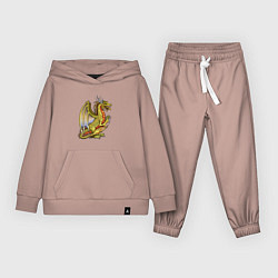 Костюм хлопковый детский HOMM3 gold dragon, цвет: пыльно-розовый