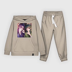 Костюм хлопковый детский Монолог фармацевта Маомао в платье, цвет: миндальный