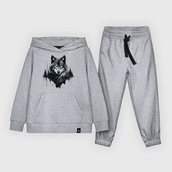 Костюм хлопковый детский Волк и лес, цвет: меланж