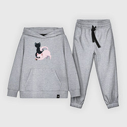 Костюм хлопковый детский Магическая битва Сатору Годзё Сугуру Гэто коты, цвет: меланж