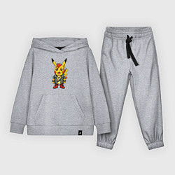 Костюм хлопковый детский Пикачу в рок стиле, цвет: меланж