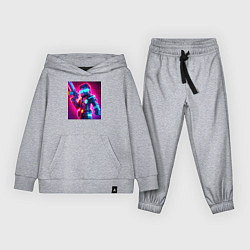 Костюм хлопковый детский Minecraft and cyberpunk collaboration - neon glow, цвет: меланж