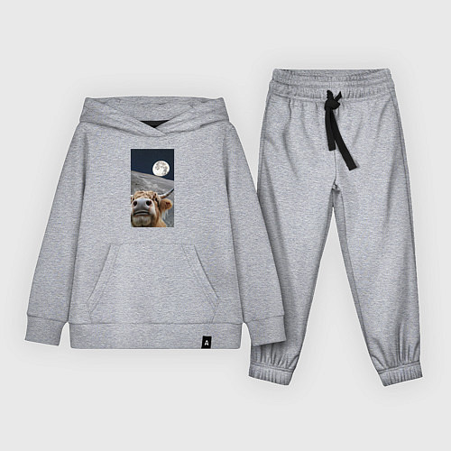 Детский костюм Корова делает селфи на луне / Меланж – фото 1