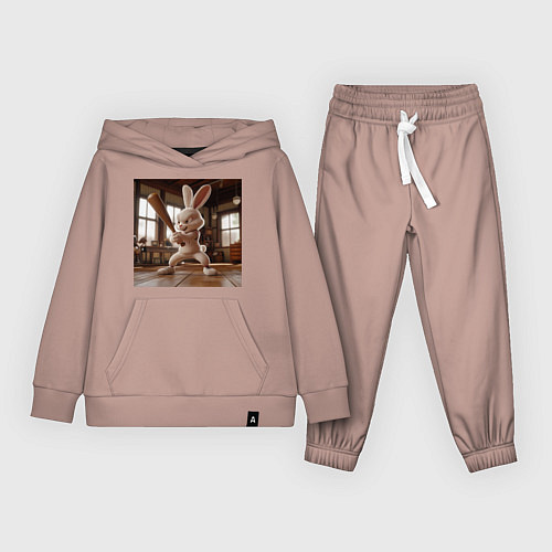 Детский костюм Заяц и бейсбол / Пыльно-розовый – фото 1