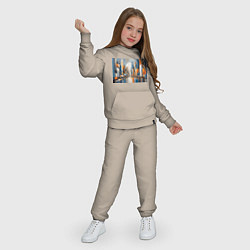 Костюм хлопковый детский Архитектура город абстракция, цвет: миндальный — фото 2