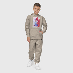 Костюм хлопковый детский Моя геройская академия Сёто Тодороки лисы, цвет: миндальный — фото 2