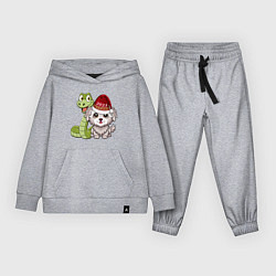 Костюм хлопковый детский Змеиный новый год 2025, цвет: меланж