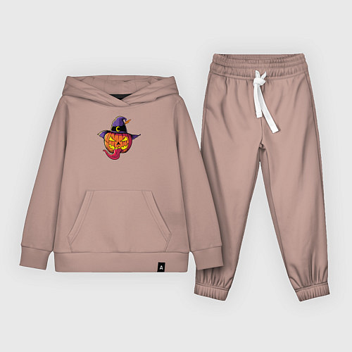 Детский костюм Тыква с языком / Пыльно-розовый – фото 1