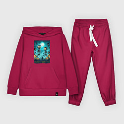 Костюм хлопковый детский Rick and Morty skeletons - happy halloween, цвет: маджента