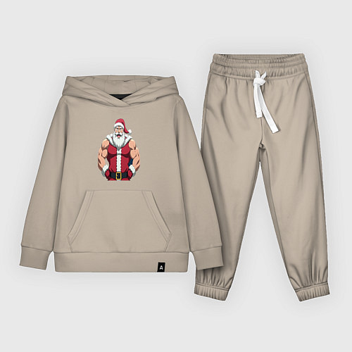 Детский костюм Дед мороз и кроссфит / Миндальный – фото 1
