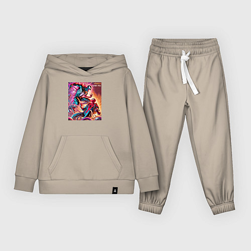 Детский костюм Spider-man vs Venom ai art fantasy / Миндальный – фото 1