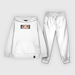 Костюм хлопковый детский Грустные глаза, цвет: белый