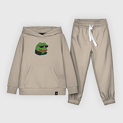 Костюм хлопковый детский Пепе крутой в очках, цвет: миндальный