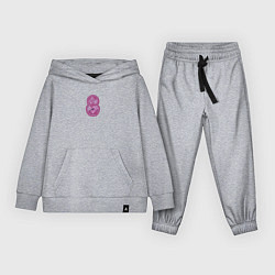 Костюм хлопковый детский Восьмое марта цифра, цвет: меланж