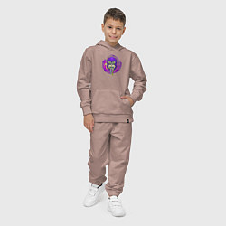 Костюм хлопковый детский Purple monkey, цвет: пыльно-розовый — фото 2
