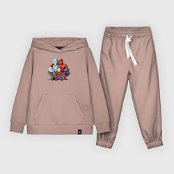 Костюм хлопковый детский Spider-Man is Rick and Mortys friend, цвет: пыльно-розовый