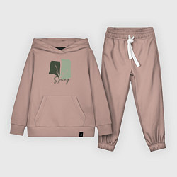 Костюм хлопковый детский Spring, цвет: пыльно-розовый