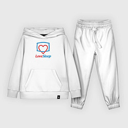 Костюм хлопковый детский Люблю спать, цвет: белый