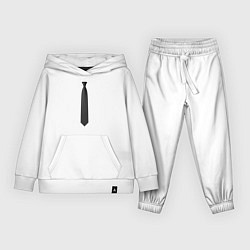 Костюм хлопковый детский Черный галстук, цвет: белый