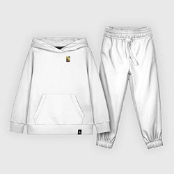 Костюм хлопковый детский Две горящие свечи на подсвечнике в темноте, цвет: белый