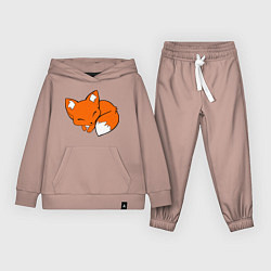 Костюм хлопковый детский Спящий лисёнок, цвет: пыльно-розовый