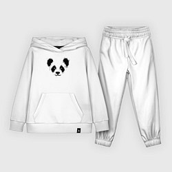Костюм хлопковый детский Морда панды - кляксы, цвет: белый