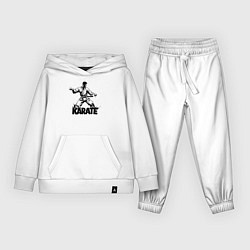 Костюм хлопковый детский Сила и энергия карате, цвет: белый
