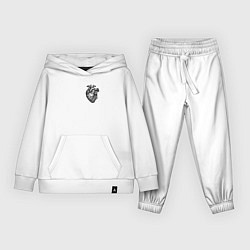 Костюм хлопковый детский Механическое сердце чб, цвет: белый