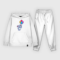 Костюм хлопковый детский Коала с шариками, цвет: белый