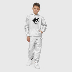 Костюм хлопковый детский Черная рыба, цвет: белый — фото 2