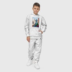 Костюм хлопковый детский Робот-сгибальщик Бендер Нью-Йоркский бомж, цвет: белый — фото 2