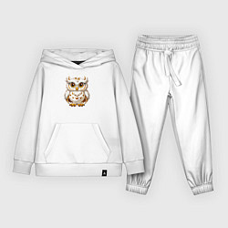 Костюм хлопковый детский Белая сова, цвет: белый