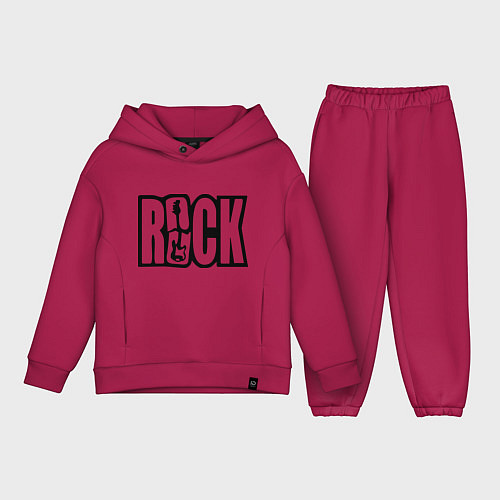 Детский костюм оверсайз Rock Logo / Маджента – фото 1