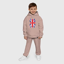 Детский костюм оверсайз Британский флаг, цвет: пыльно-розовый — фото 2