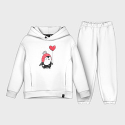 Детский костюм оверсайз Пингвин с шариком, цвет: белый