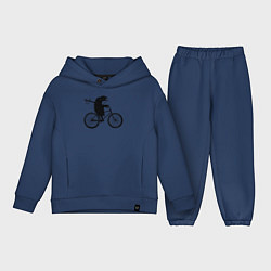 Детский костюм оверсайз Ежик на велосипеде, цвет: тёмно-синий