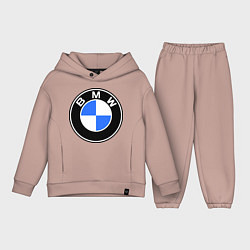 Детский костюм оверсайз Logo BMW, цвет: пыльно-розовый