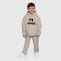 Детский костюм оверсайз Jeep logo, цвет: миндальный — фото 2