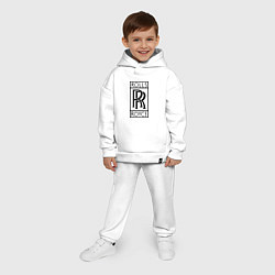 Детский костюм оверсайз Rolls-Royce logo, цвет: белый — фото 2